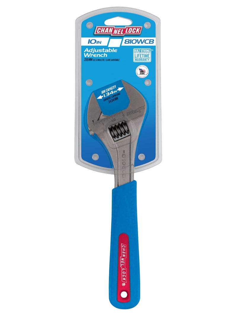 Channellock Adjustable Wrench, 10 in., Chrome, Cushion - Image 3